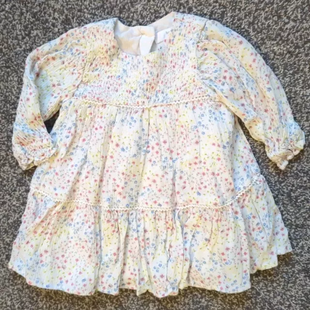 M&Co Baby Girls 3-6 Months Long Sleeved Dress (A202)