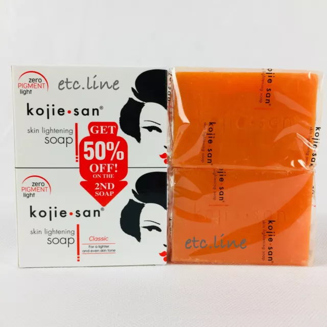 Twin Pack Kojie San Kojic Acid Skin Lightening Soap Original - 135g x 2 Bars