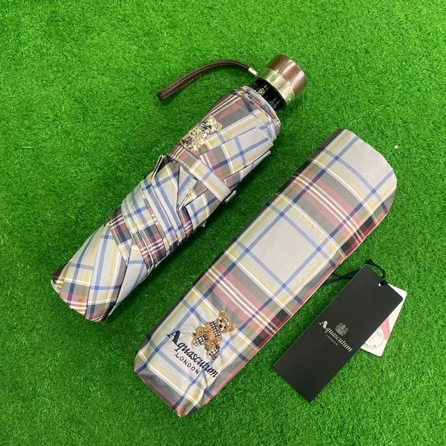Parapluie Pliant Pour Femme Aquascutum - Motif Carreaux Multicolore - Neuf Avec étiquettes, Expédié Du Japon