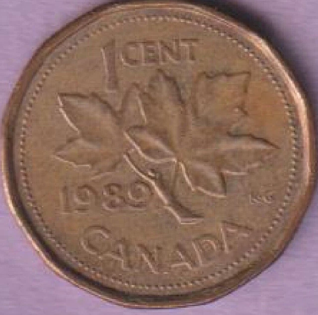 1989 CANADIAN ONE cent Queen Elizabeth ii Rest in peace coin Age 34 KM