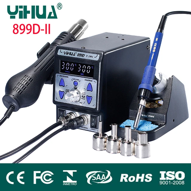 YIHUA 899D II 2in1 BGA Rework Soldering Station SMD PCB Welder Iron Hot Air Gun