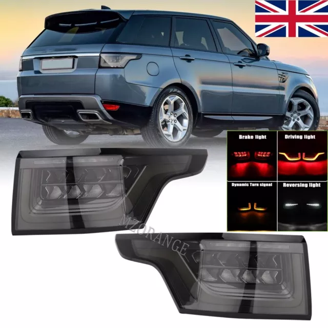 Pair Sequential LED Smoked Rear Tail Light Lamp For Range Rover Sport L494 13-20