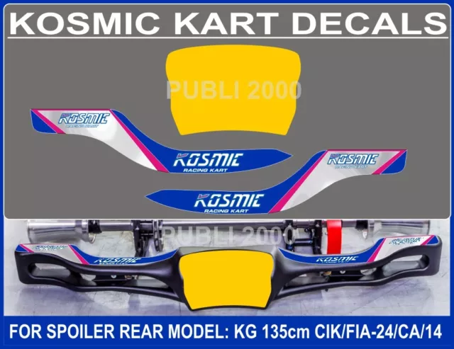 ADESIVI "KOSMIC KART RACING DECALS SPOILER REAR MODEL KG 135cm CIK/FIA-24/CA/14