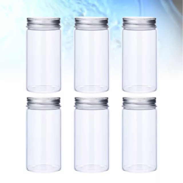 6 Pcs Candy Jars Aluminum Screw-on Lids Storage Organizer Food Containers