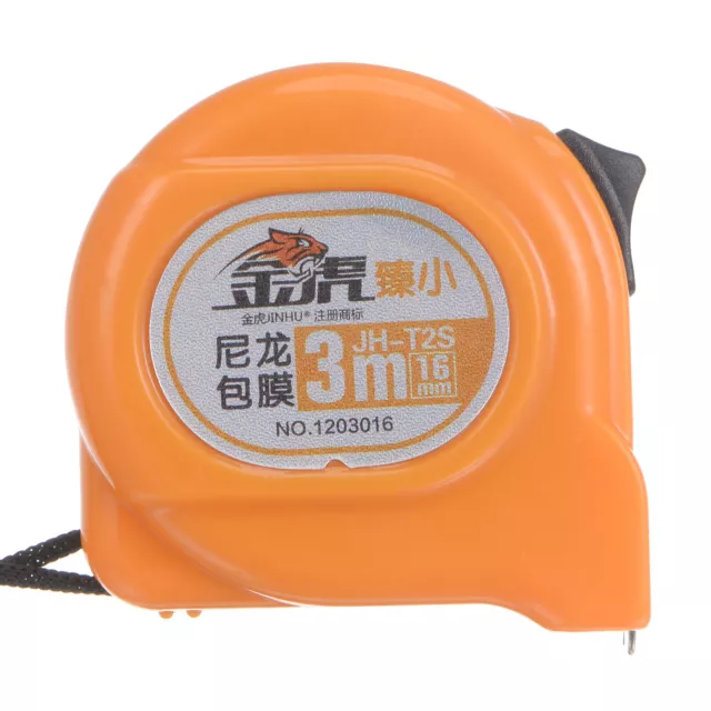 Tape Measure 3 Meters Nylon Steel Measuring Tape 16mm Wide, Orange Black