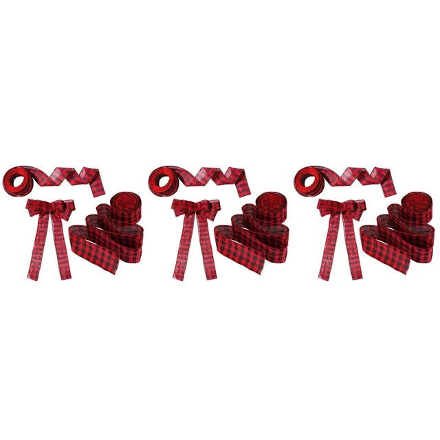 9 pcs Urlaub Plaid Band Weihnachten Grosgrain-Band