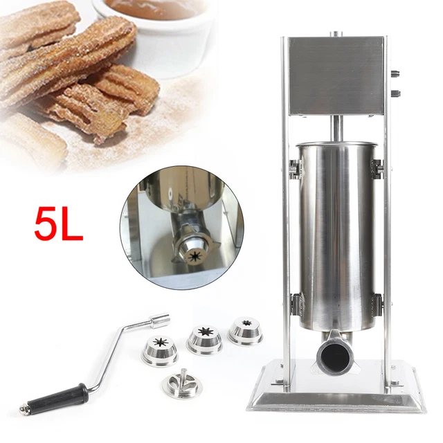 5L Stainless Steel Commercial Churro Machine Manual Churro Maker 4 Nozzles