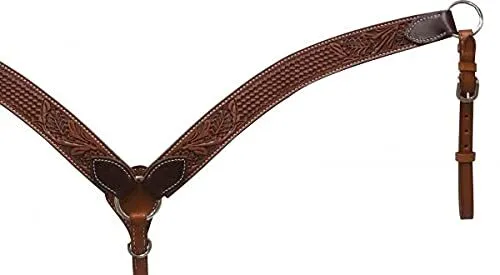 Argentina Cow Leather Tooled Western Breast Collar by Showman! NEW HORSE TACK!