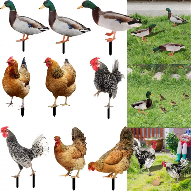 Garden Ornaments Rooster Statues Yard Art Decor Sculptures Chicken Decorations