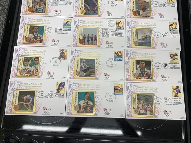 16 job lot fdc covers 1996 Olympic games British medal winners rare gold letters
