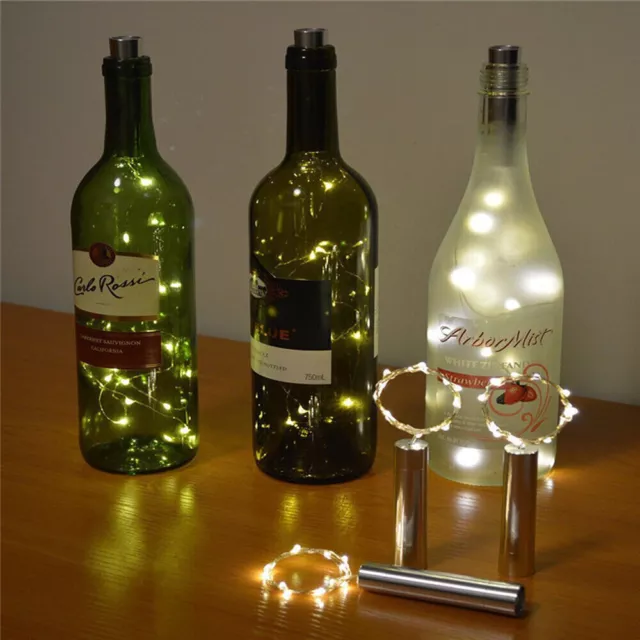 10/20LED Flaschenlicht Korken Lichterkette Batterie Metall Weinflasche Licht DHL