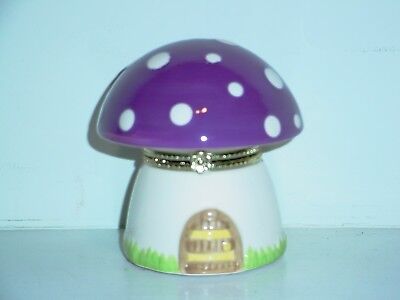 Musical Ceramic Purple Mushroom by Mr. Christmas Plays Skaters Waltz ~ NIB