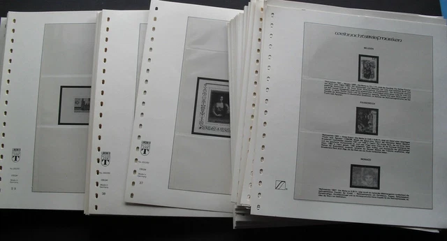 Hojas de Álbum lindner 100 Piezas Con 3 Fundas para Marcas, MH, Recortar las