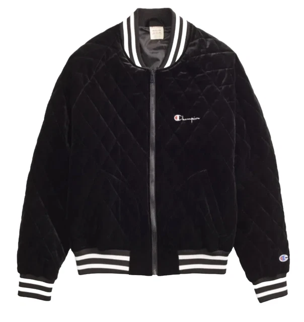 CHAMPION CHAQUETA CAZADORA de Aviador Black Efecto Terciopelo