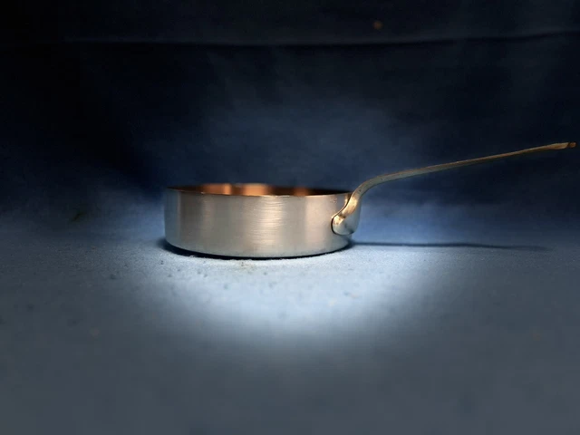 ANCIENNE CASSEROLE 16 en Nickel Pur Logo Tête Sanglier Manufacture France Paris EUR 8,00