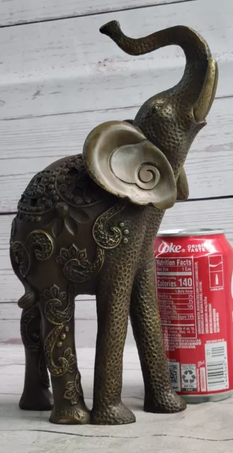 Exquisite Handcrafted Bronze Elephant Figurine African Art Lost Wax Method 2