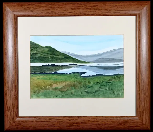 Original Irish Art Watercolour Painting Donegal Mountains 'A Lonely Place'
