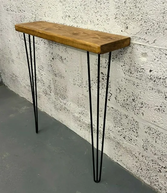 Consola rústica estilo industrial mesa de salón patas horquilla inc madera gruesa maciza