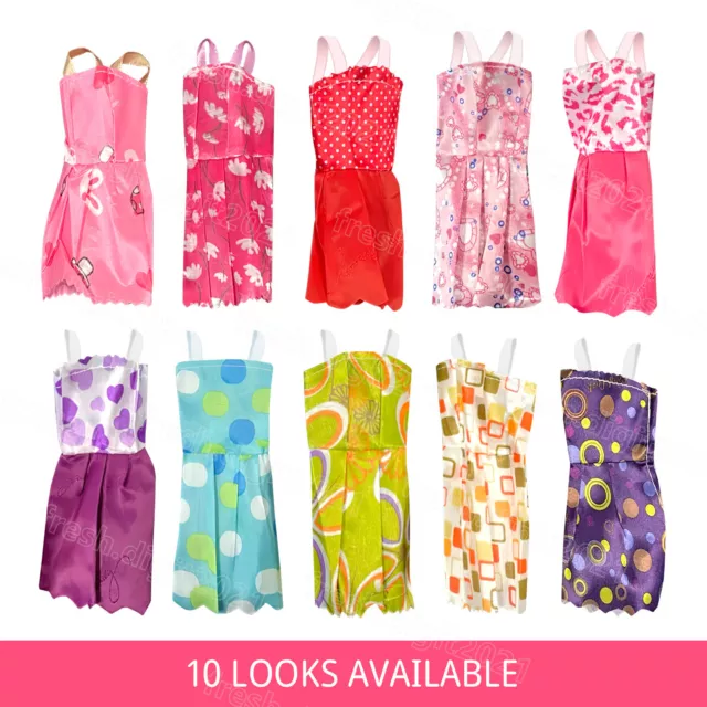 128Pcs Barbie Doll Dresses Clothes Shoes Set jewellery Accessories Toys Gift UK