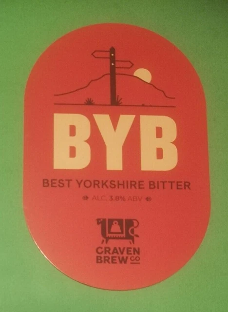 CRAVEN BREW brewery BYB beer badge real ale pump clip front Yorkshire