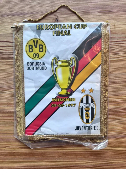 Gagliardetto Pennant Wimpel Juventus Borussia Dortmund Final No Match Worn