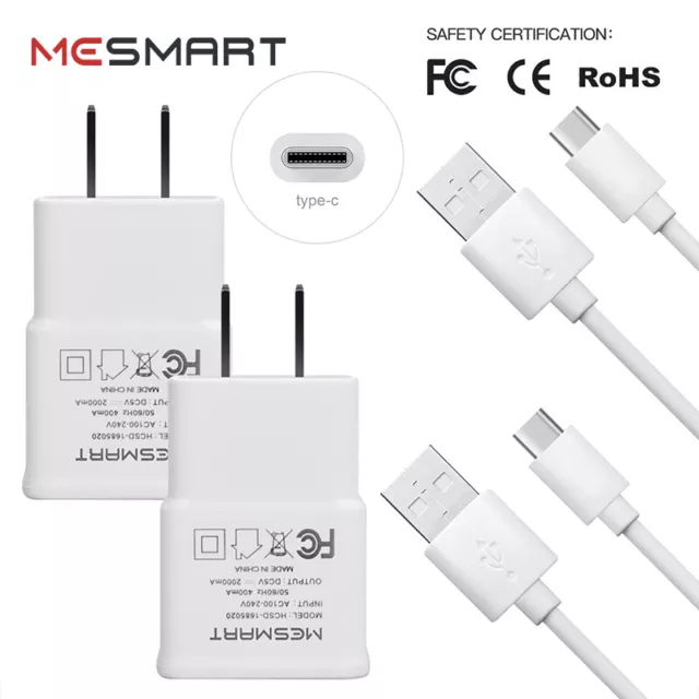 Wall Plug Charger USB-C Cable Cord For Samsung Galaxy S23 S22 Ultra S21 S20 5G