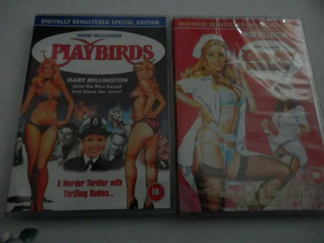 Mary Millington  Double Bill DVDs. Come Play With Me / Playbirds  (F).Freepost.