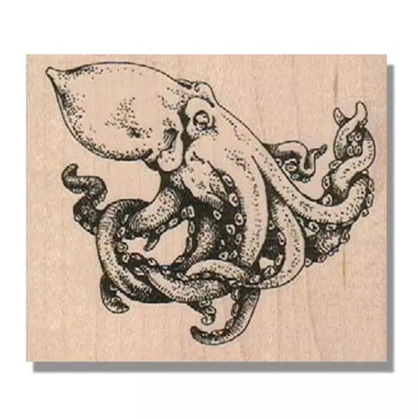 Mounted Rubber Stamp, OCTOPUS, Marine, Fish, Ocean, Sea Life, Nautical, Animals