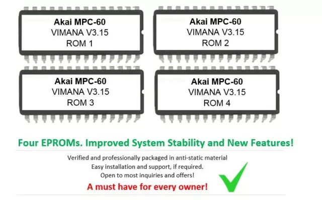 Akai MPC-60 OS VIMANA 3.15B OS Firmware chips for Sampler Drummachine MPC60 MPC