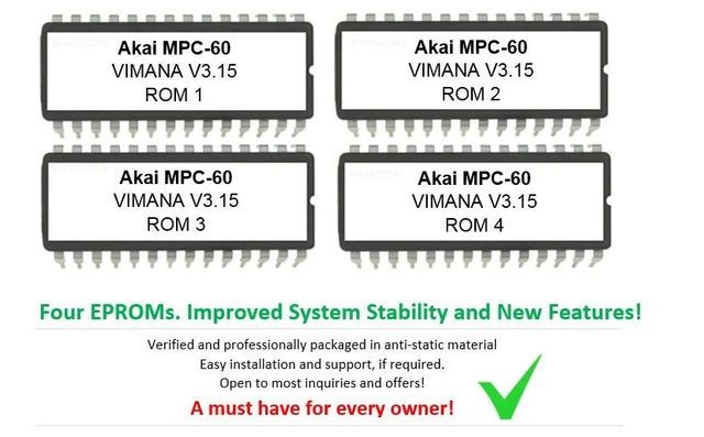 Akai MPC-60 OS VIMANA 3.15B OS Firmware chips for Sampler Drummachine MPC60 MPC