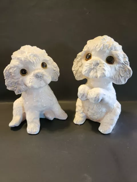 Rare LARGE  Poodle Dog  set ANTHONY FREEMAN MCFARLIN, Hagen renaker Figurine