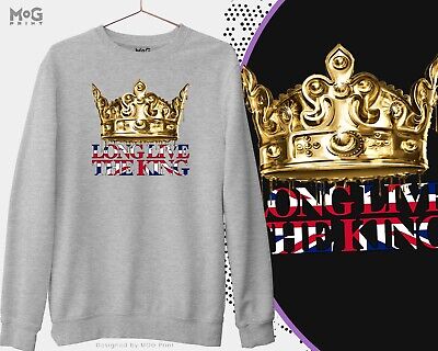 Long Live The King Gold Crown Sweatshirt Union Jack Flag King Charles III Jumper