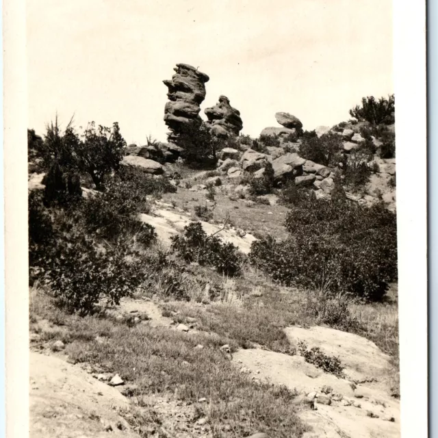 c1920s Colorado Springs RPPC Garden Gods Real Photo Punch Judy Rock Postcard A97