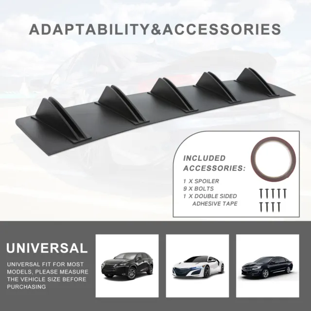 For Mitsubishi Lancer Rear Diffuser Shark Fins Bumper Lip Splitter Spoiler Kit 3