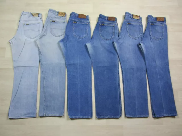 Vintage 1970s Lee Riders Jeans Lot of (6) 31x29 Perfect Fading 1980s Distressed