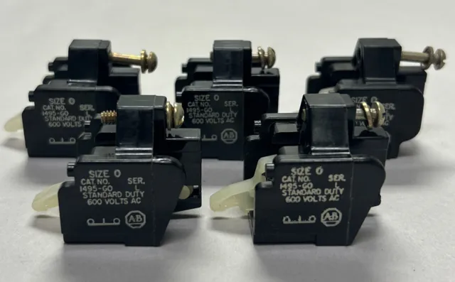 Allen Bradley,1495-G0,Ser L Auxiliary Contact Lot Of 5 Nos