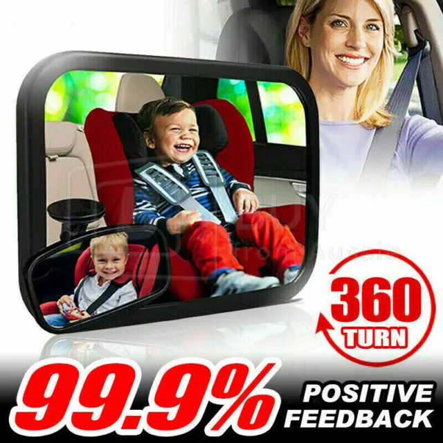 Baby Back Seat Safety Mirror for Car Headrest, Rear Seat Child Mirror Wide View