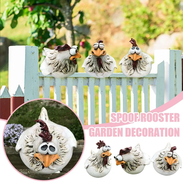 Lustige Spoof Huhn Farm Kunstdekoration Harz Handwerk Gartendekoration H9Z7