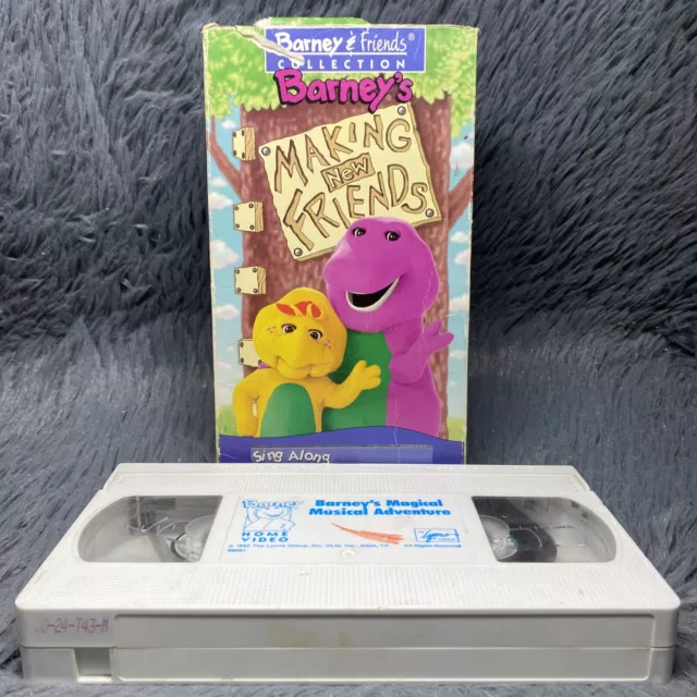 Barney Barneys Making New Friends Vhs 1995 White Tape Classic Movie