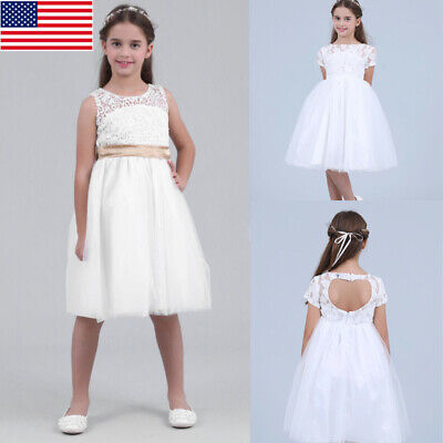 Kid Flower Girl Dress Wedding Bridesmaid Princess Pageant Party Prom Formal Gown