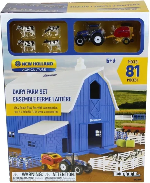 Ertl Farm Country New Holland Blue dairy barn building shed 1/64th Tractor Baler