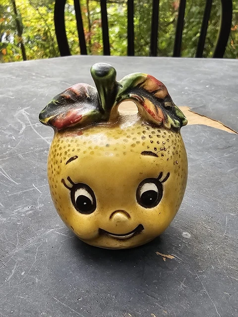 Outstanding Old Vintage Cute Faced Fruit Toothpick Holder