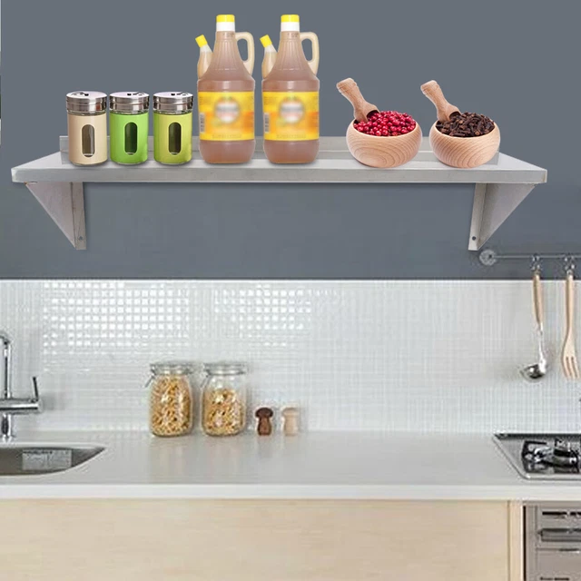 Wall-mounted Solid Shelf Restaurant Rack Stainless Steel Commercial USA