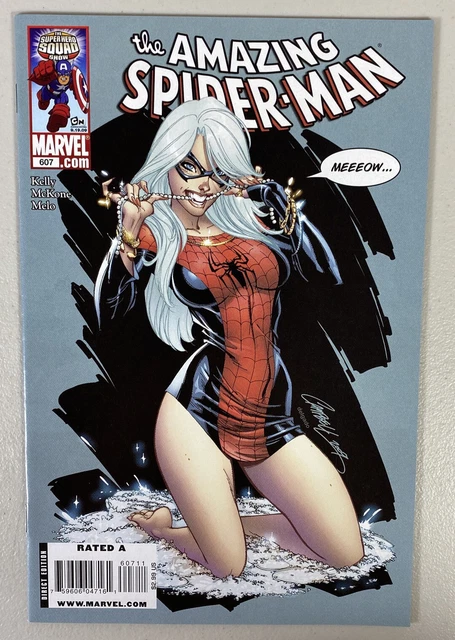 AMAZING SPIDER-MAN 607 Marvel J. SCOTT CAMPBELL BLACK CAT COVER HIGH Grade NM