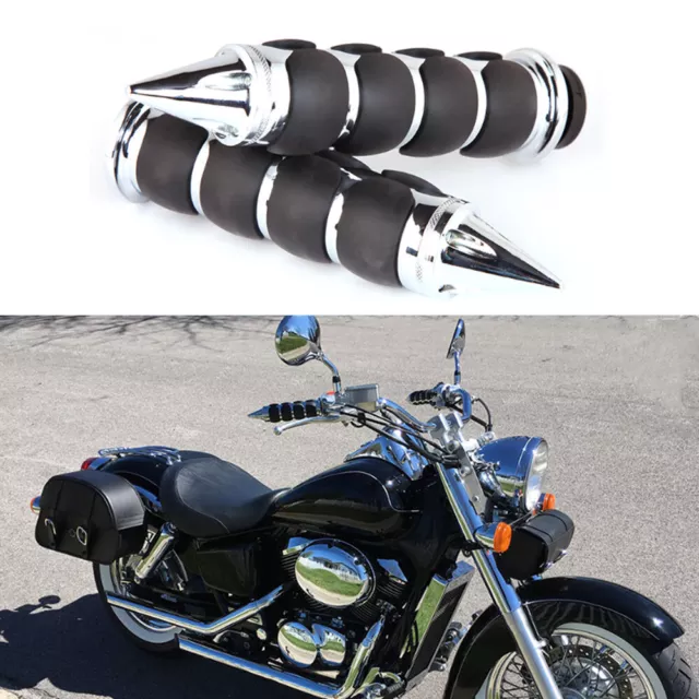 Custom Chrome Motorcycle Hand Grips Handlebar 1 Inch For Harley Davidson Spike