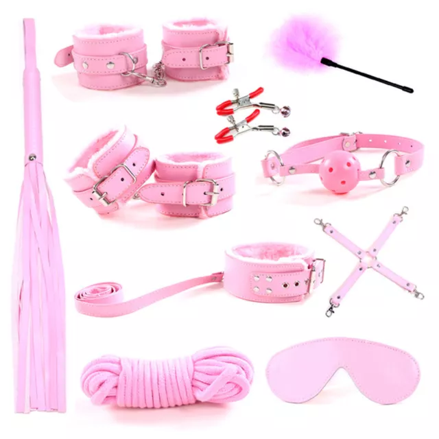 ROMANTIC 10PC BONDAGE SM Tool Plush quality kit Love restraints BDSM  Multicolor $18.99 - PicClick