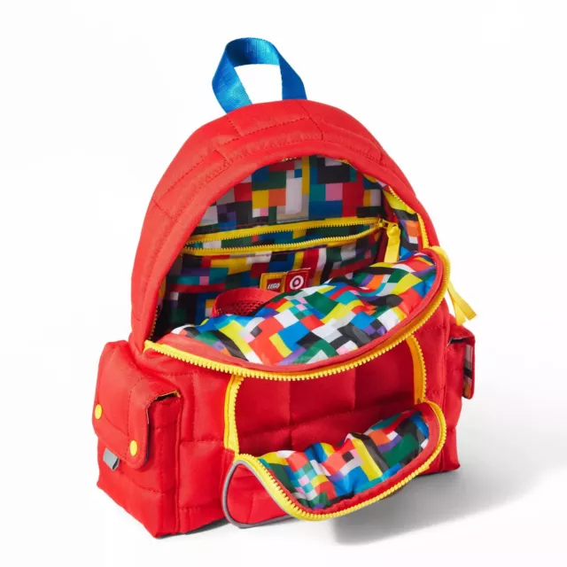 Lego X Target Red Quilted Puffer Bag Backpack School Bookbag Limited Edition