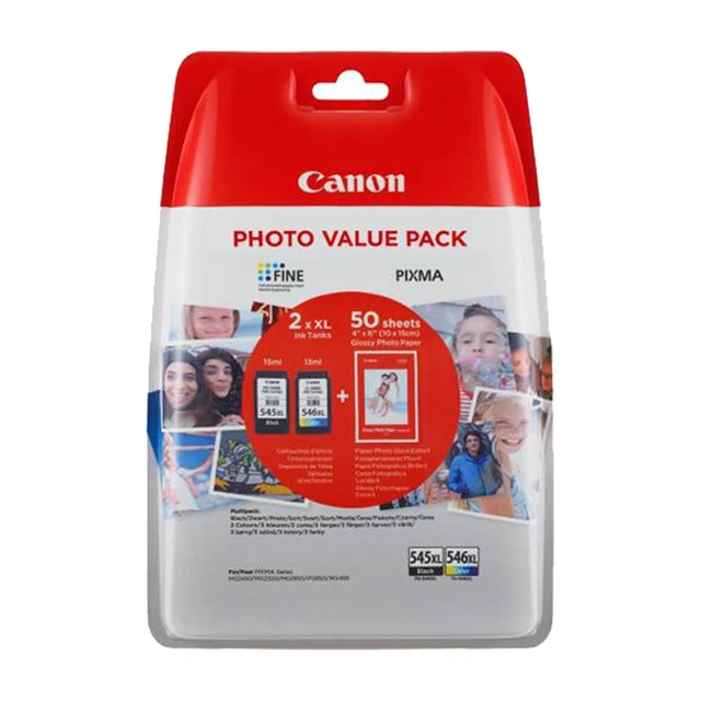 Canon PG-545XL CL-546XL Photo Value Pack (8286B006) Value Pack inclusi 50 fg.