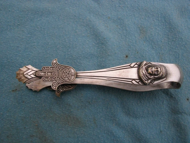 Ancienne Corne à Chaussures Orientale En Métal Mélangé - Motifs Dragons Et Flore