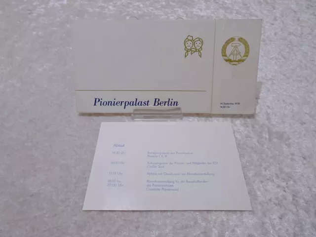 Invito Celebrazione Apertura Pionierpalast Thälmann Berlin DDR 1979 - M.Honecker